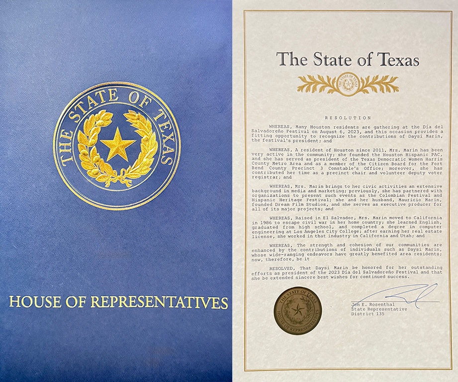 Texas House of Representatives Recognition