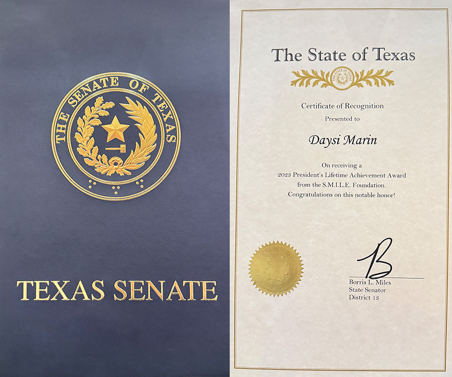 Texas Senate — Certificate of Recognition
